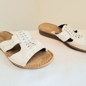 Natural Soul by Naturalizer "Dalton" White Braided Leather Sandals 10M